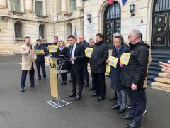 Protest AUR în faţa Ministerului de Interne. Simion: "Să lase alegerile în pace, să nu dea foc la țară, să nu creeze haos"