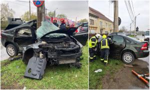 Tânăr mort într-un Volvo încolăcit de stâlp, pe un drum din Satu Mare. Șoferul avea permisul suspendat