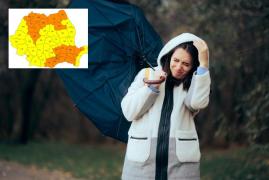 Jumătate de ţară intră în cod galben de vijelii de luni seara. Marţi, întreaga Românie va fi sub alerte meteo