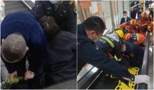 Femeie, în stare gravă după ce a rămas blocată într-un trotuar rulant, în Shanghai. Riscă să-i fie amputate picioarele