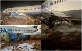 Momente de panică pe un aeroport din Senegal. Un avion Boeing cu 73 de pasageri a derapat pe pistă şi a izbucnit în flăcări