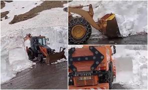Zăpadă de peste 4 metri pe Transfăgărășan. Drumari: "Acum începe greul! Am ajuns în zona cea mai dificilă"
