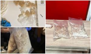 Traficanţi din Arad, prinşi când vindeau 1 kg de droguri: urmau să ia 42.000 de lei. Ce a găsit poliţia la ei acasă