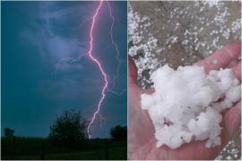 Cod roşu şi portocaliu de vijelie într-un judeţ. Grindină uriaşă, rafale de vânt de 90 km/oră şi ploaie torenţială