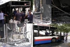 Un autobuz a luat foc în mers în Oradea. Şoferul şi pasagerii s-au autoevacuat