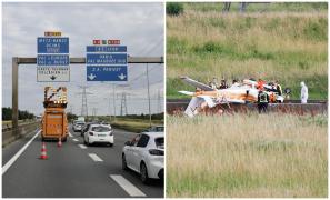 Tragedie în Franța: un avion ușor s-a prăbușit pe autostrada A4, lângă Paris. Doi bărbați și o femeie au murit pe loc