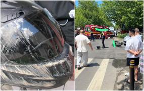 Un motociclist implicat într-un accident grav în Capitală a murit la spital