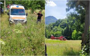 Băiat de 15 ani, la un pas de moarte după ce a căzut de pe un pod în râul Purta. A fost scos din apă și dus la spital cu elicopterul SMURD