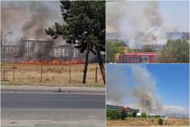 Incendiu în Chiajna, în apropiere de Militari Residence. Flăcările au cuprins vegetaţia uscată pe o distanţă de aproape 50.000 mp