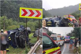 Un microbuz cu pasageri s-a răsturnat, după ce s-a izbit de un camion, în Suceava. A fost activat planul roşu de intervenţie