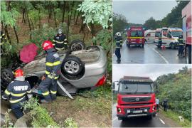 Nuntă cu final tragic, în Botoşani. În drum spre casă, o şoferiţă şi-a condus mama spre moarte după ce s-a răsturnat într-o râpă
