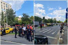 Accidente în lanţ în Capitală. Un bărbat beat şi fără permis a furat o maşină şi a făcut prăpăd pe o stradă din Sectorul 4