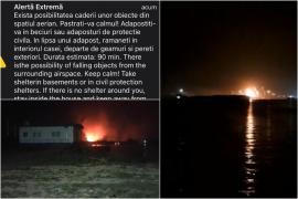 Mesaj RO-ALERT în Tulcea, la graniţa cu Ucraina. Locuitorii au fost avertizaţi de căderea unor obiecte din spaţiul aerian