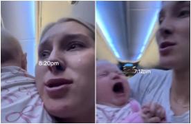 O mămică a împărţit internetul în două, după ce a postat un videoclip cu bebeluşul ei care a plâns continuu în timpul unui zbor cu avionul