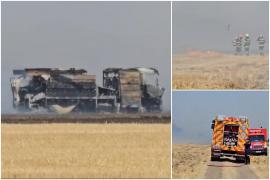 O maşină de pompieri a luat foc în timp ce echipajul încerca să stingă un incendiu de vegetaţie, în Constanţa. Un pompier a fost rănit