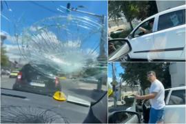 Un bărbat din Bihor a spart cu pumnul un parbriz după ce o şoferiţă i-a atras atenţia că era să o lovească în trafic