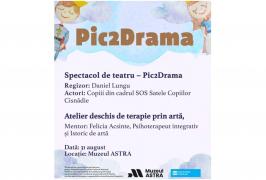 (P) Asociația Alumnus Club organizează un atelier de terapie prin artă, alături de spectacolul și expoziția copiilor participanți în cadrul proiectului Pic2Drama