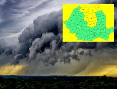 10 județe intră sub avertizare de cod galben de ploi și vijelii până marți