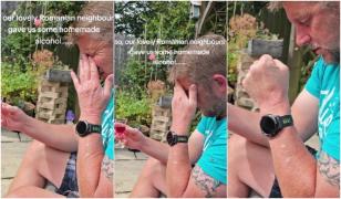Reacția unui britanic după ce gustă o băutură alcoolică făcută de vecinii români: Mă arde, ăștia încearcă să ne omoare