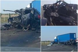Şoferul mort în accidentul din Vrancea era cercetat pentru tentativă de omor şi a intrat voit într-un TIR. Îşi bătuse soţia cu un ciocan