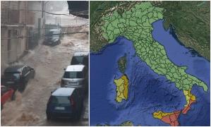 Alertă MAE pentru românii care merg în Italia. Mai multe provincii din Sicilia, sub cod roșu de ploi torențiale și pericol de inundații