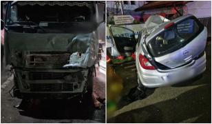 Şoferiţa a pierdut controlul volanului şi a intrat într-o autoutilitară