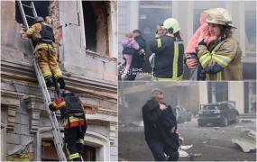 Grădiniţă din Harkov, lovită de un atac rusesc. Copiii au fost scoşi în braţe de sub dărâmături