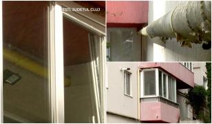 O clujeancă şi-a închis balconul cu tot cu ţeava de gaze a blocului. Are 15 zile pentru a-l demola