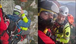 Turist de 64 de ani, blocat pe versantul Albisoara Brânei, recuperat cu elicopterul de salvamontişti