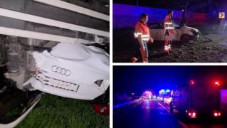 Accident violent în Constanţa. Un tânăr de 24 de ani a derapat cu Audi-ul şi a intrat sub TIR: a murit pe loc