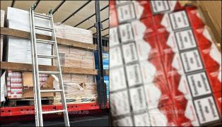 Captură de proporții la Calafat. Țigări de contrabandă de 2,2 mil de lei, ascunse în camionul unui sârb