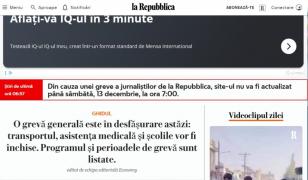 Jurnaliștii La Repubblica, în grevă. Cotidianul, cumpărat de cel mai mare grup media din Grecia