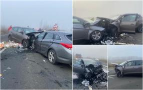 Un şofer a murit pe loc, după ce s-a izbit frontal de o altă maşină, în Hunedoara