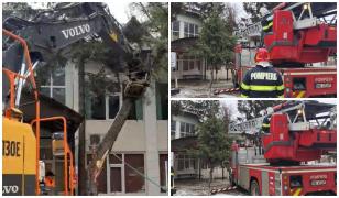 Vântul puternic face ravagii în Botoşani. Un copac s-a prăbuşit peşte acoperişul unui spital din Darabani