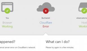 Cloudflare a picat din nou, mai multe site-uri din România sunt afectate. DNSC: "Nu e atac cibernetic"