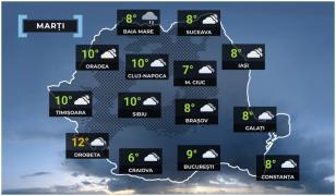 Vremea de mâine 9 decembrie. Temperaturile urcă până la 14°C, peste normalul perioadei