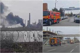 Incendiu la Rafinăria Petromidia. Focul a fost stins, pompierii încearcă răcirea zonei afectate