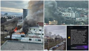 Incendiu vazut din diverse zone