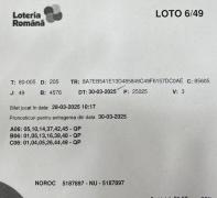 Biletul câltigător la Loto6/49