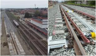 Cum arată primul kilometru de cale ferată modernizat, care a fost dat în circulaţie, pe tronsonul Lugoj - Timişoara