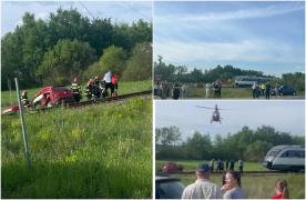 Ghinion mortal pentru doi soți. Au sfârșit spulberați de tren, după ce motorul mașinii s-a oprit fix pe calea ferată în Timiș
