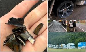 Sute de mașini cu anvelopele tăiate, după ce aproape o tonă de bucăți metalice ascuţite au căzut dintr-un camion pe autostradă, în Australia