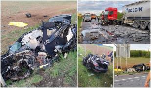 Două persoane au murit, după ce maşina în care se aflau s-a izbit de o betonieră pe Centura de Nord a Craiovei