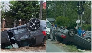 Un bebeluş şi mama lui au ajuns la spital, după ce maşina în care se aflau a fost lovită de o autoutilitară, în Brăila