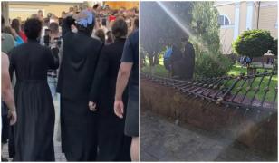 Scandal la Catedrala Mitropolitană din Cernăuți. Mai mulţi tineri mascaţi au agresat doi preoţi