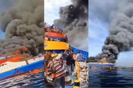 Trei morţi, după ce o navă a luat foc în Indonezia. Pasagerii au sărit în mare pentru a se salva