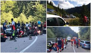 Accident grav între trei motociclişti străini pe Transalpina. Doi dintre ei au murit la locul tragediei