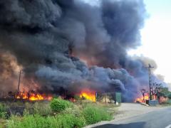 Incendii de amploare în Giurgiu și Mehedinți. Pompierii intervin pentru ca focul să nu se extindă la o fabrică