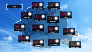 Vremea de mâine 14 august. Va fi cald în cea mai mare parte a ţării. Maxime, între 27 şi 37 de grade