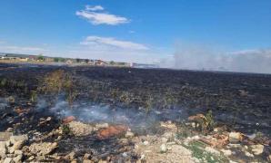 Incendiu puternic produs la ieșirea din Craiova. A fost transmis un mesaj RO-Alert